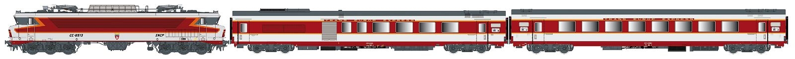 LS Models LS11503 - H0 - 3-tlg. Set Personenzug E-Lok CC6500 Capit, SNCF, Ep. IV - AC